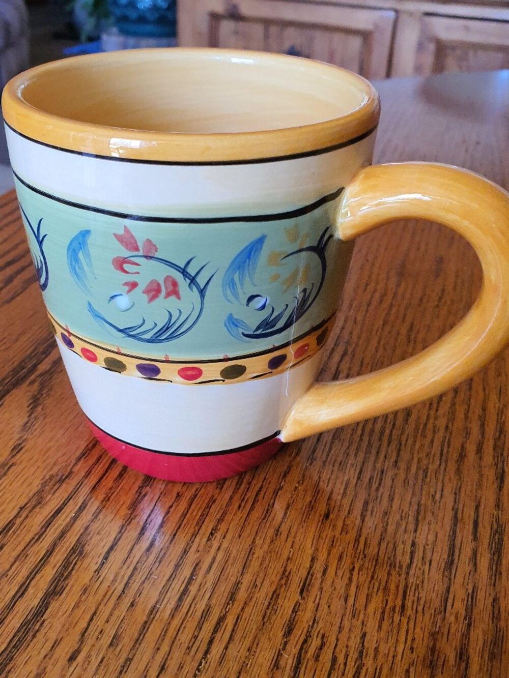 Corsica Home Mug Hand Painted Esmeralda Pattern Cottage Decor